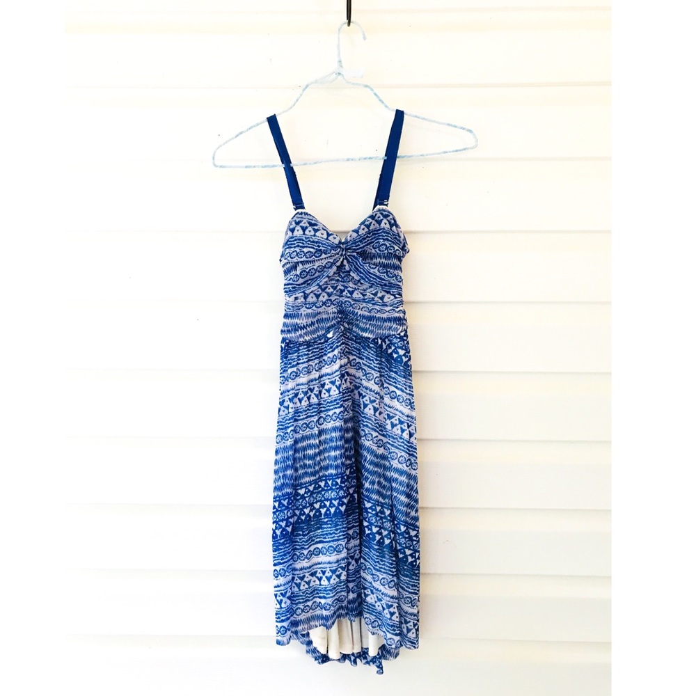 FREE PEOPLE  Strapless High Low ruched dress